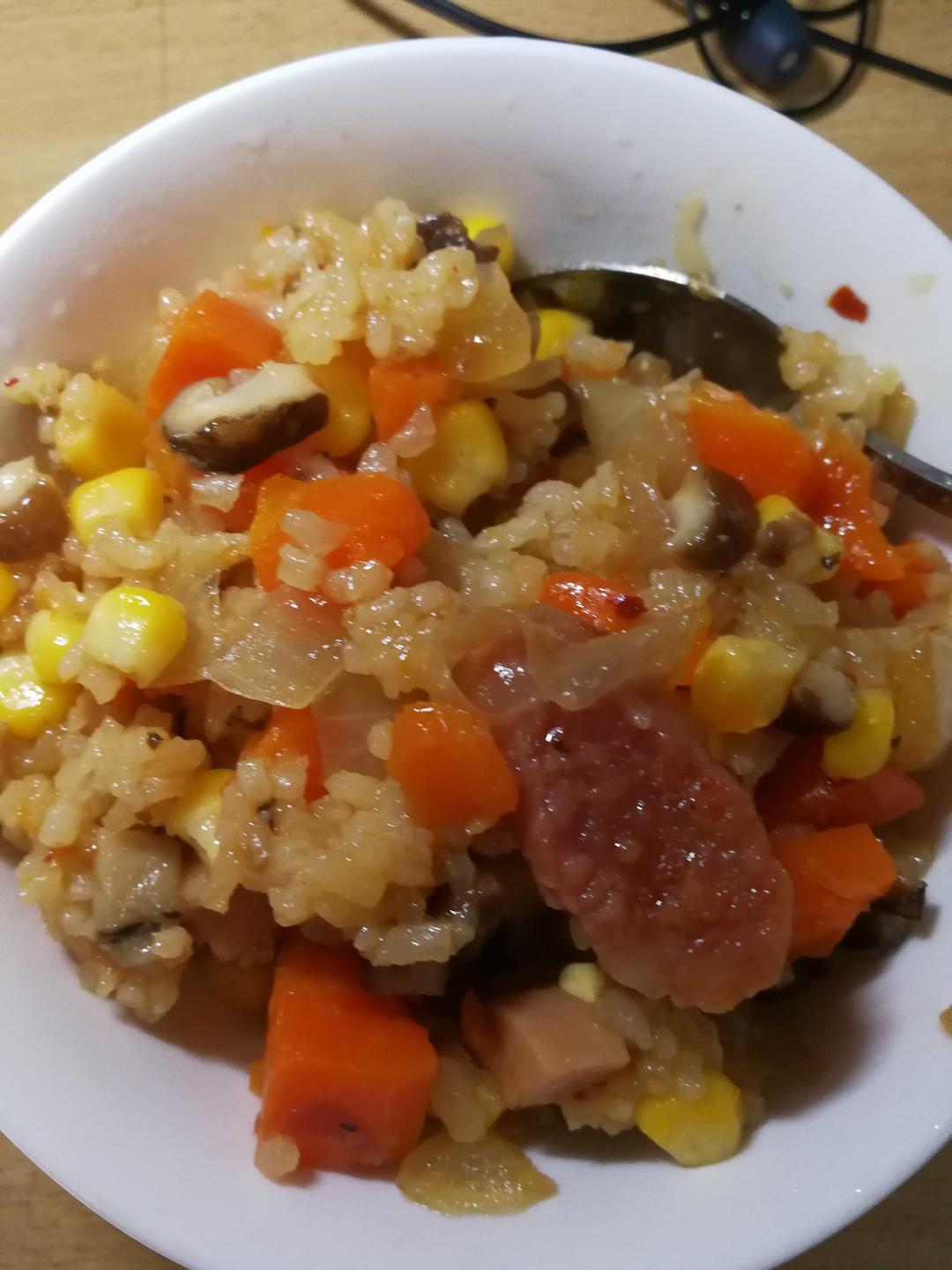 电饭锅版香菇腊肠饭
