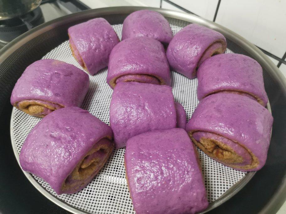 双色紫薯馒头