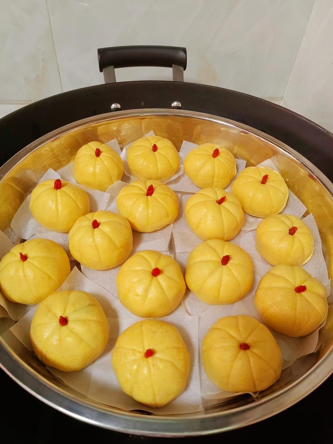 用南瓜做的南瓜豆沙包的做法 步骤26