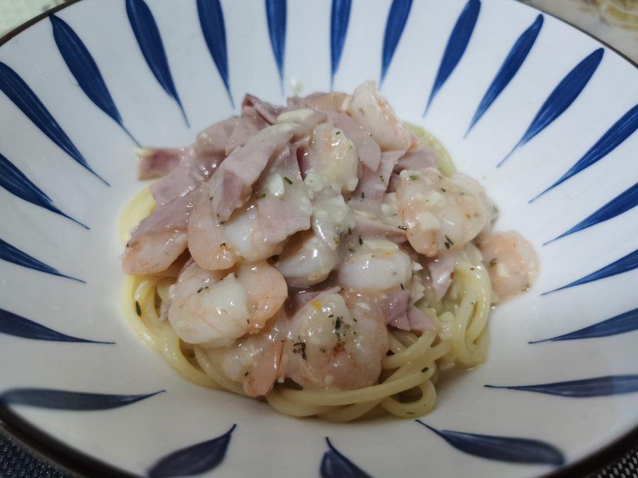 奶油大虾培根意粉