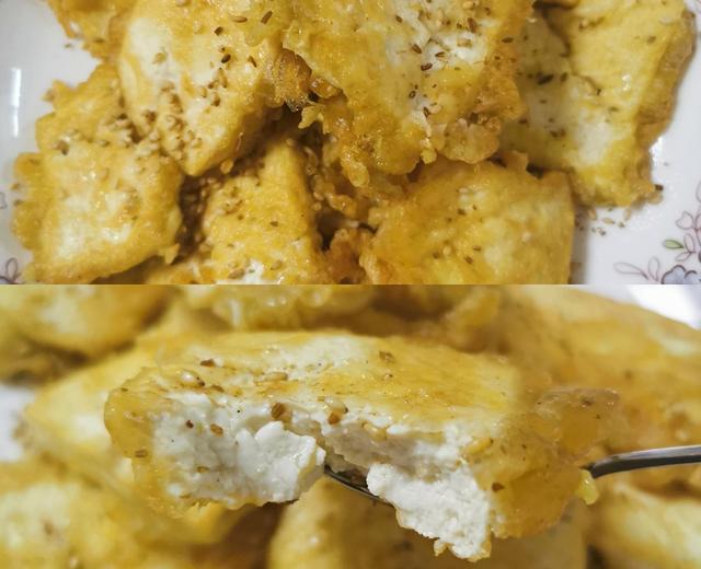 鸡蛋液黄金豆腐❗轻炸不油腻❗10分钟搞定的快手菜❗的做法