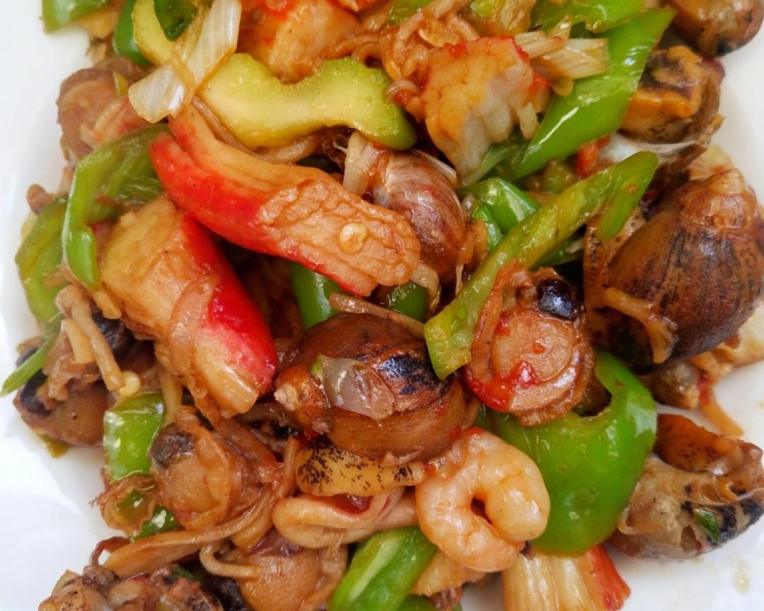 爆炒海鲜杂拌