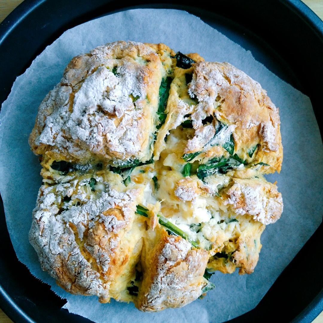 菠菜南瓜奶酪丹波面包丨健康·烘焙