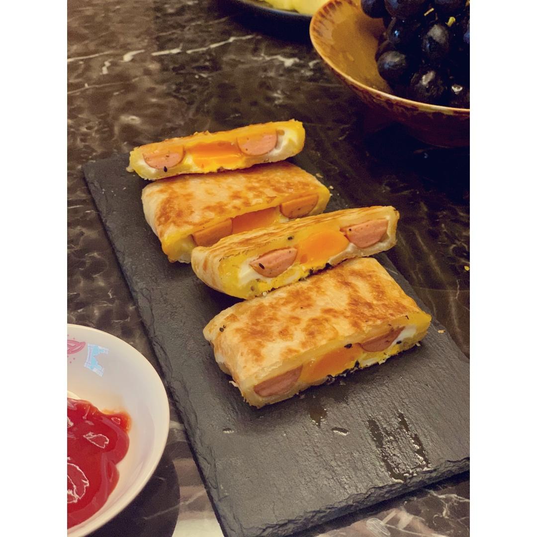 5分钟就能搞定的手抓饼早餐，酥到掉渣～