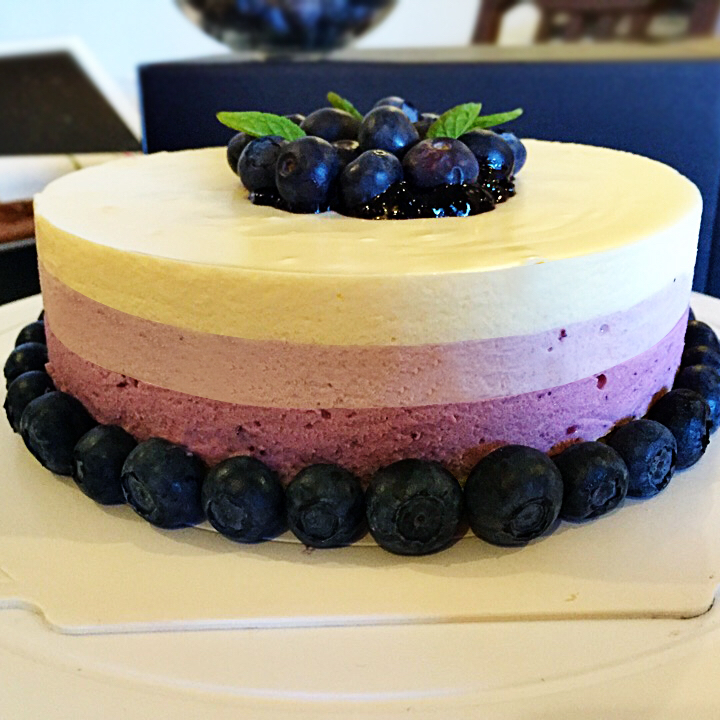 渐变蓝莓冻芝士蛋糕（免烤）
