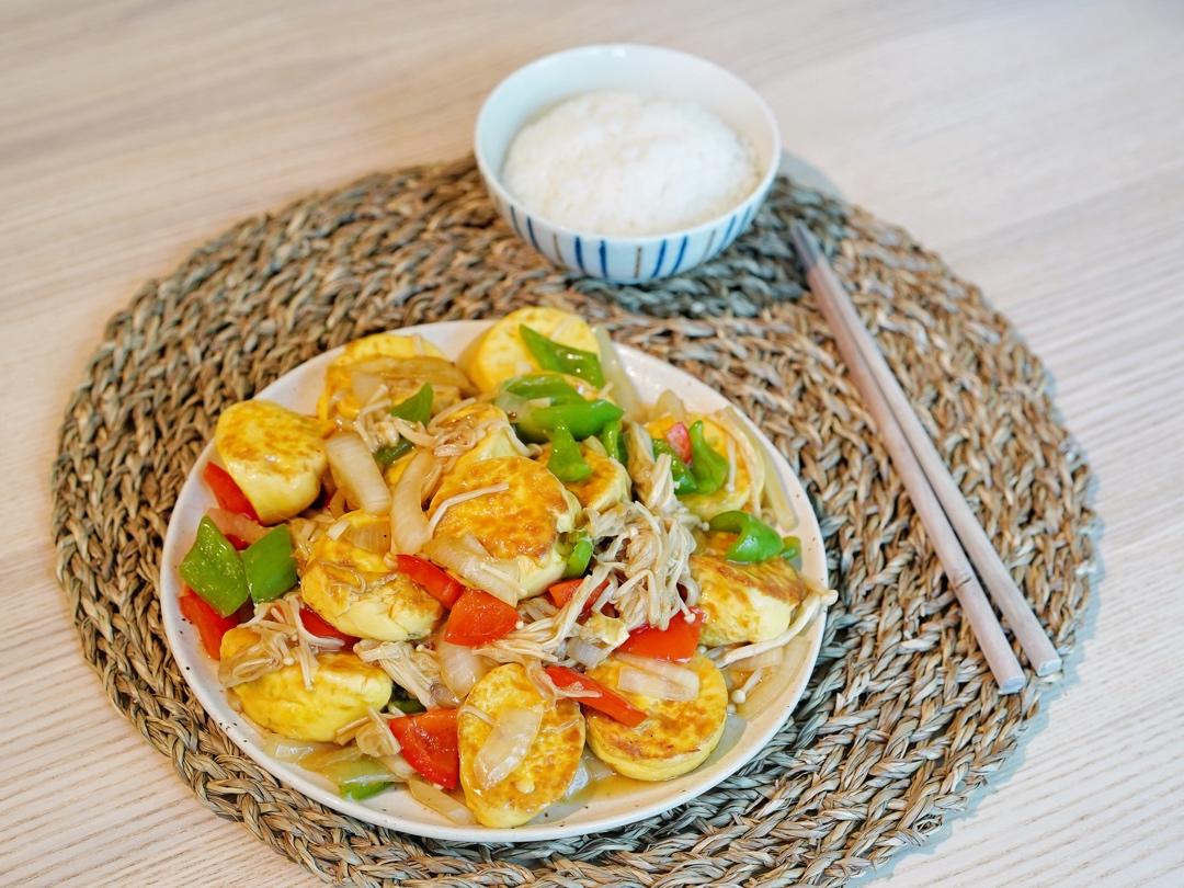 不需要炸的金菇玉子豆腐