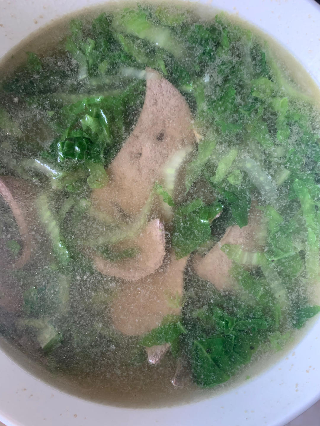 猪肝小青菜汤
