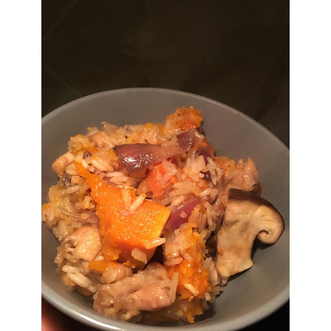 南瓜鸡肉饭