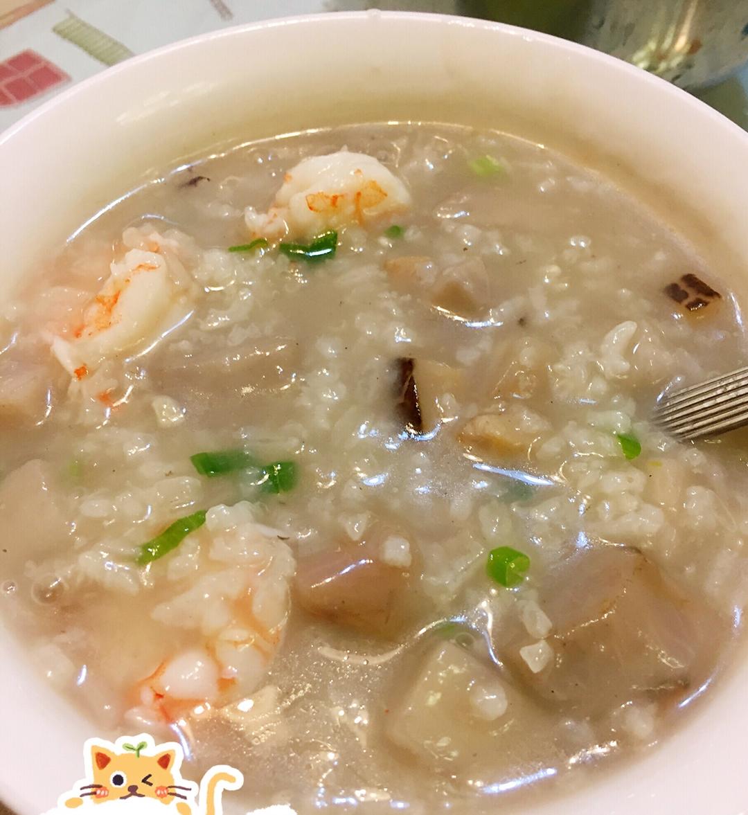 芋头虾粥的做法