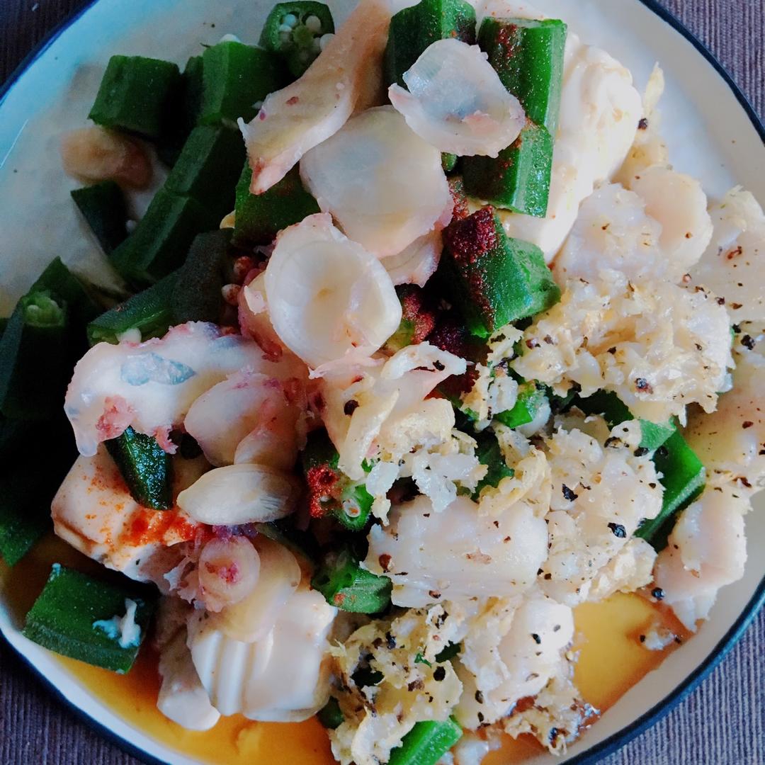 秋葵拌豆腐