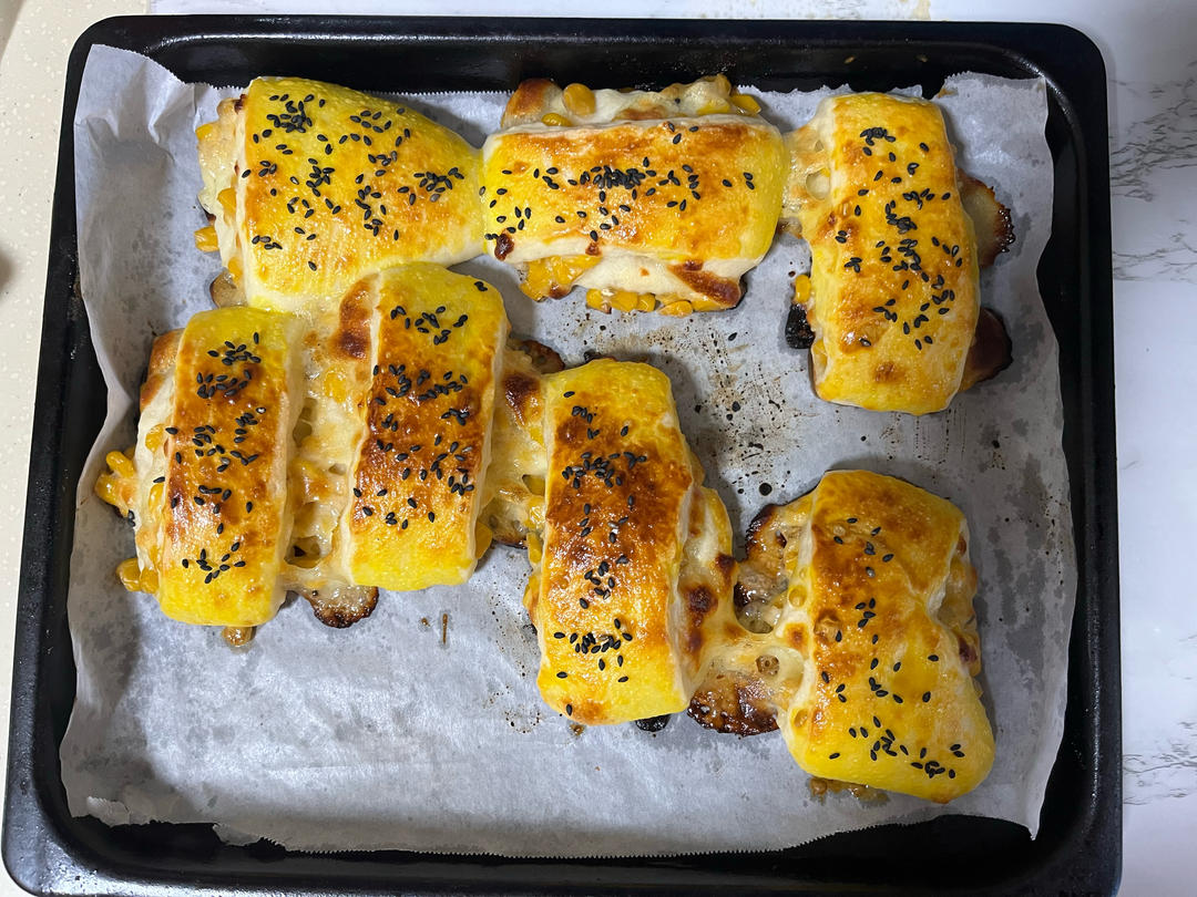 奶香玉米发面馅饼