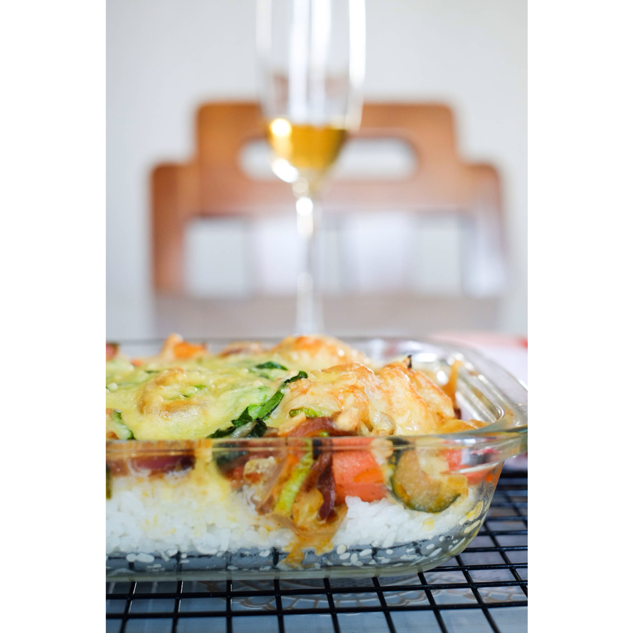 鲜虾培根芝士焗饭