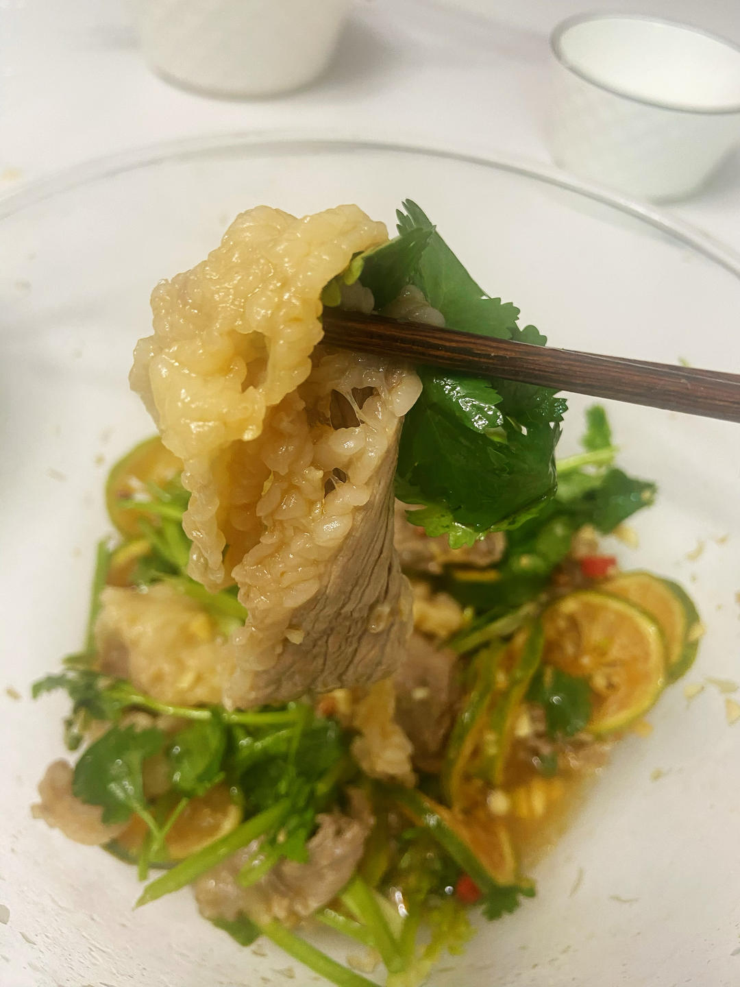 柠檬版凉拌牛杂（胸口油肥牛吊龙等）