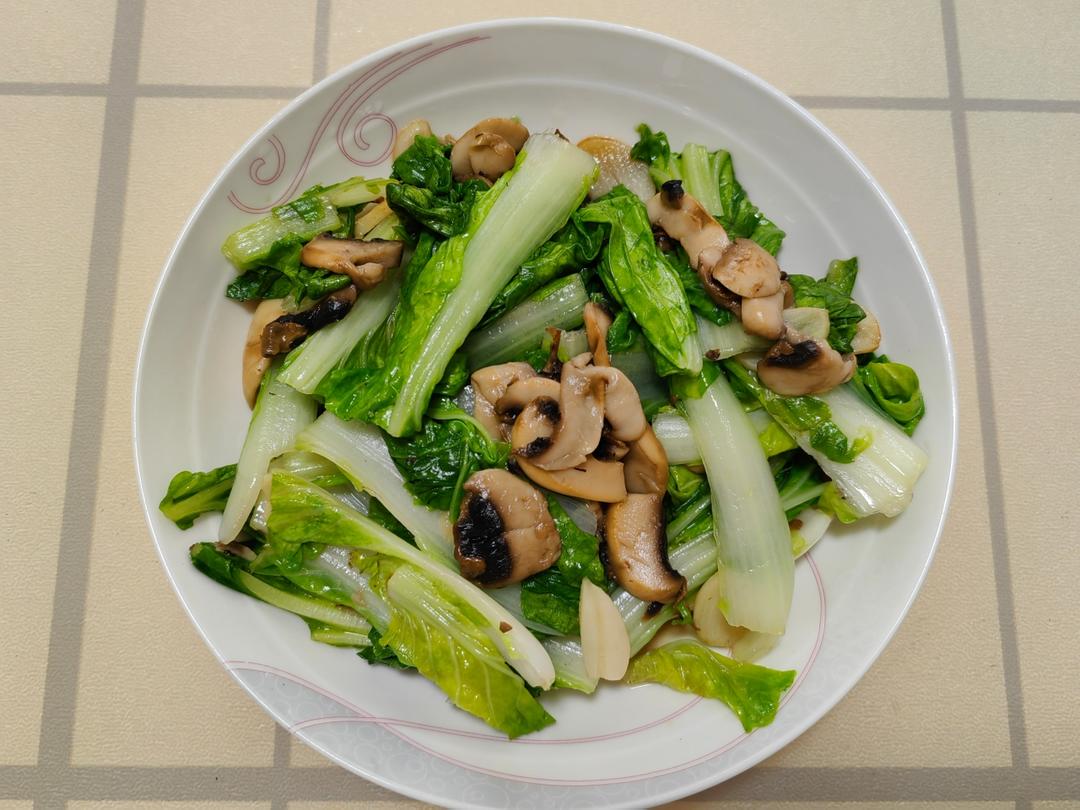 虾皮口蘑木耳炒奶白菜/黄心菜/乌塌菜