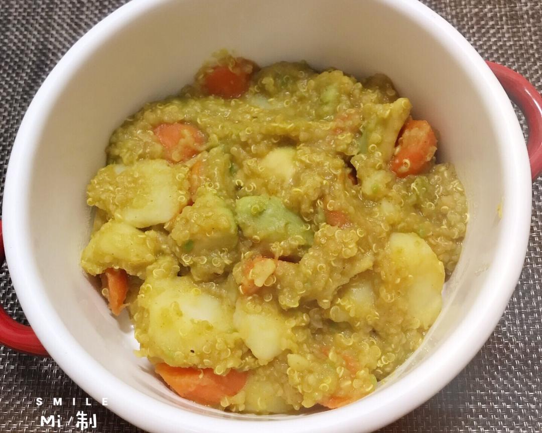 咖喱牛油果藜麦土豆胡萝卜（无油vegan)的做法