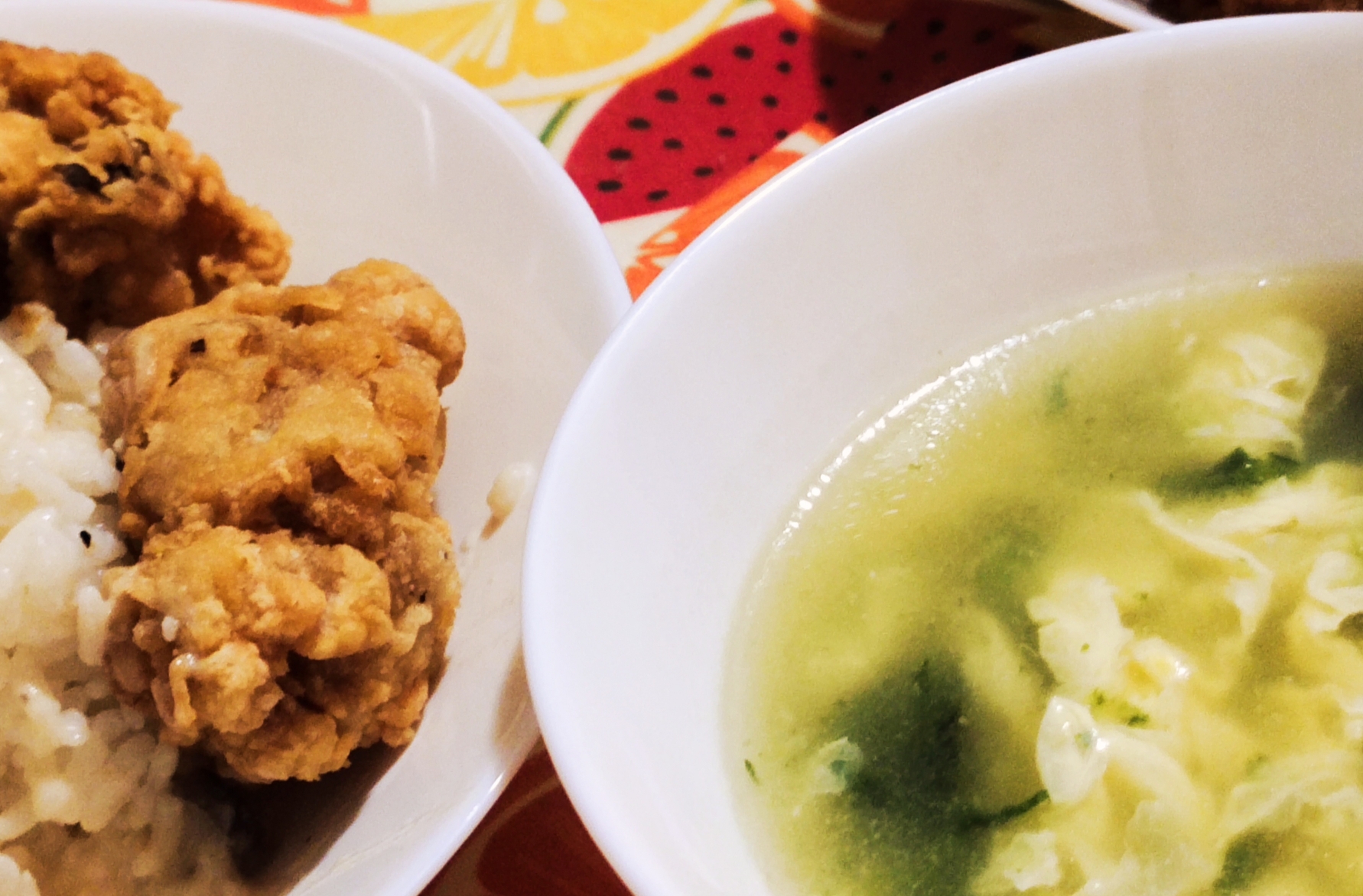 熊熊白白-蘑菇鸡排饭 配 芙蓉菠菜汤