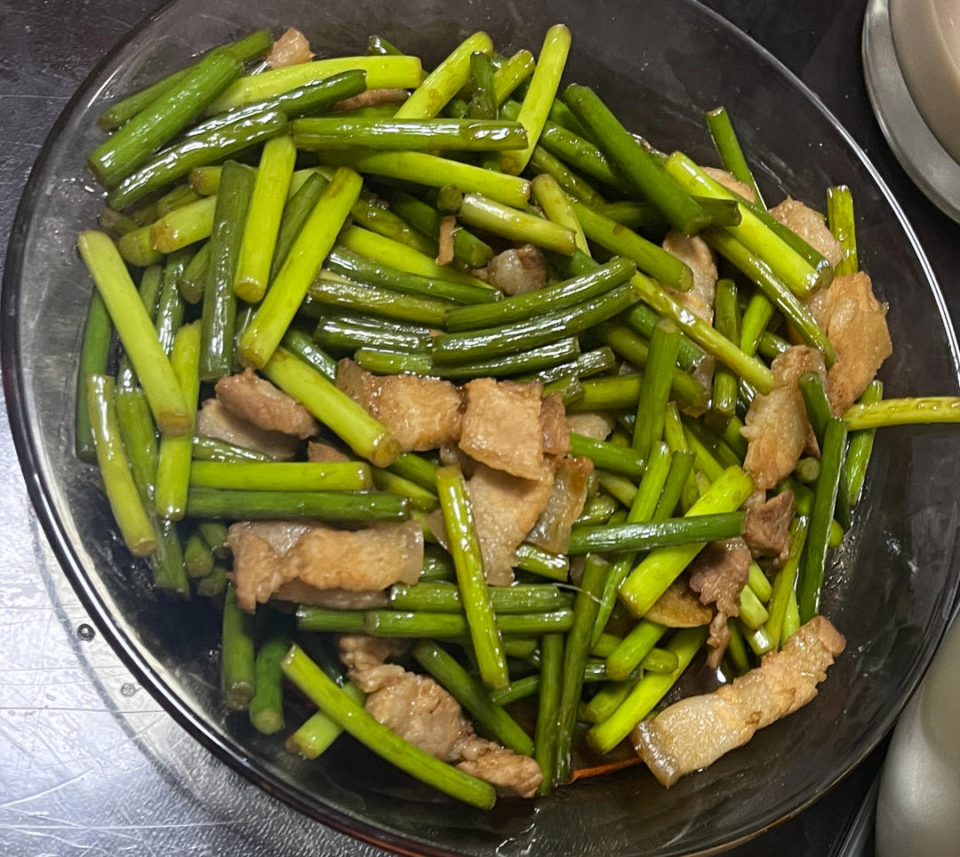 肉丝炒蒜苗
