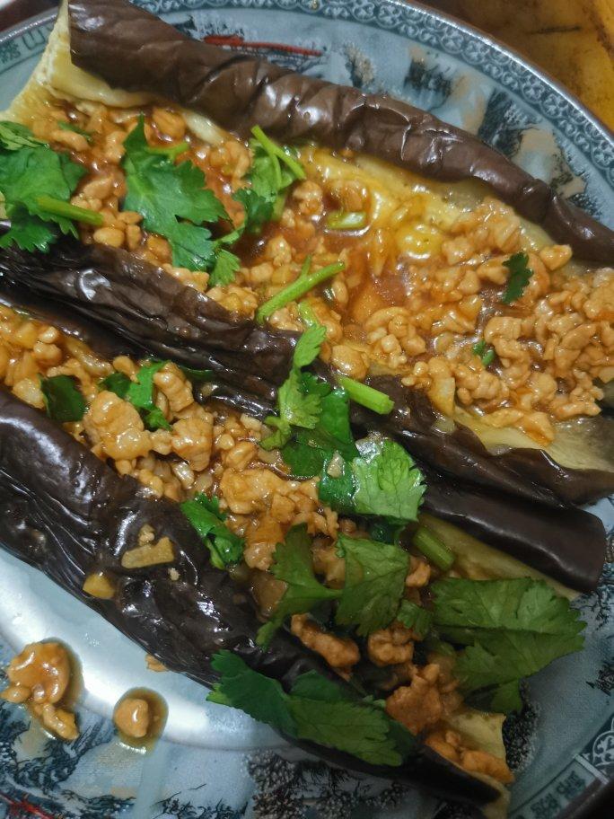 蒜蓉肉末蒸茄子