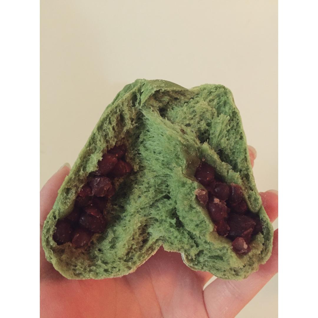 抹茶红豆软面包