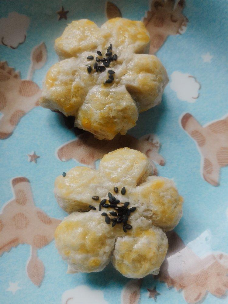 手抓饼+紫薯馅系列1⃣️——桃花酥🌸