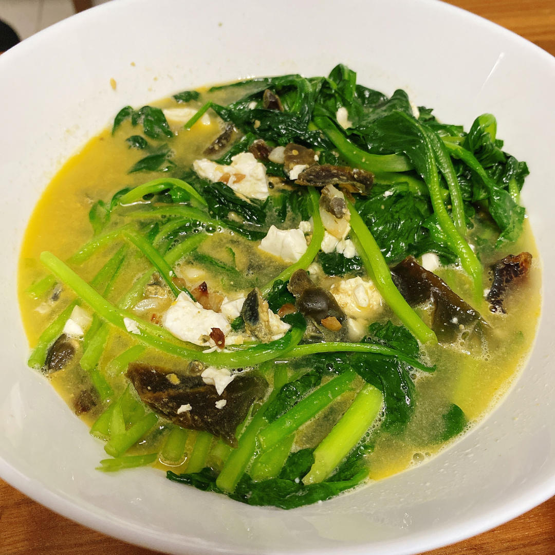 鲜掉眉毛的超快手素食上汤鸡毛菜