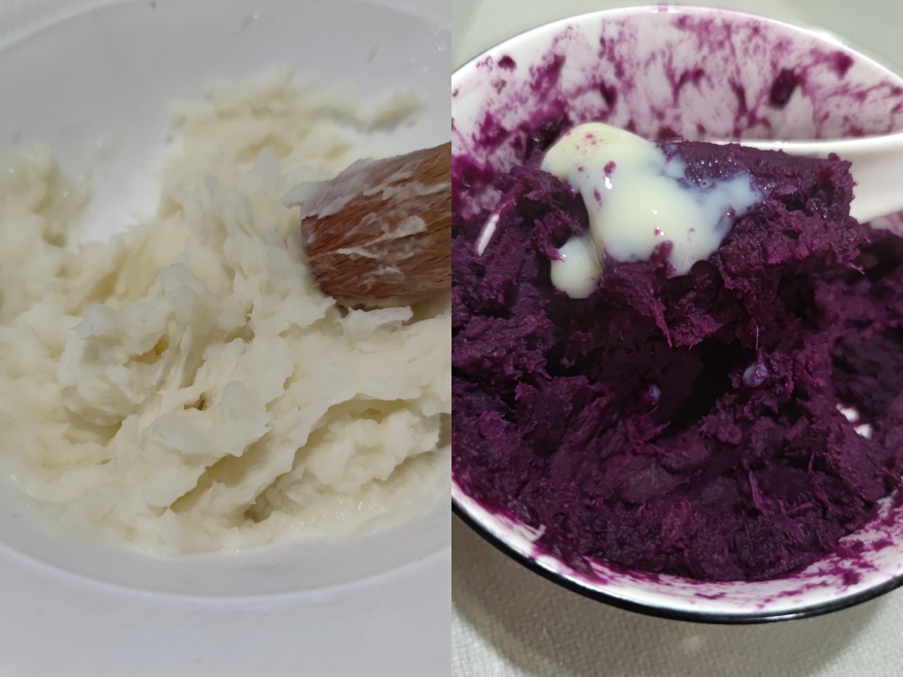 山药紫薯饼(口感软软糯糯的，用料做法都很简单)的做法 步骤2