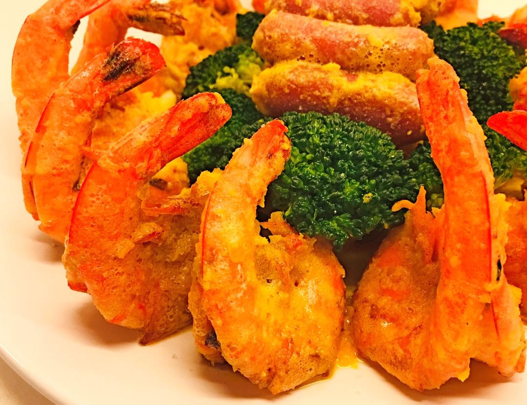 咸蛋黄年糕炒虾