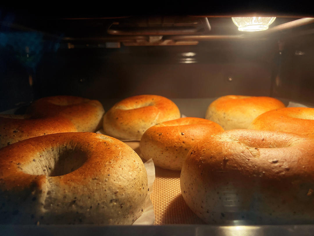 巨好用的贝果配方🔥无油低糖黑芝麻贝果