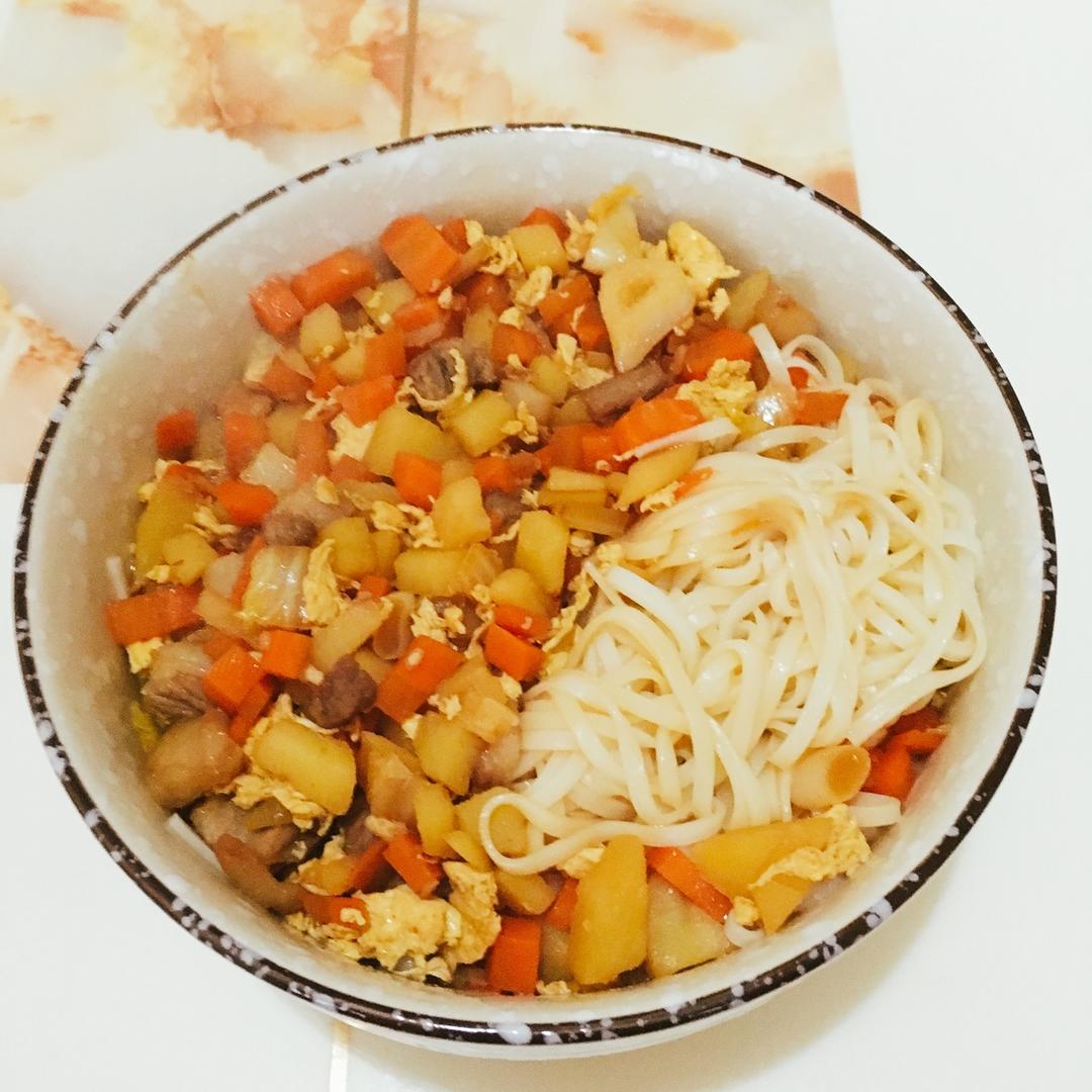 哀的冰点做的土豆茄子打卤面(超简单超美味)