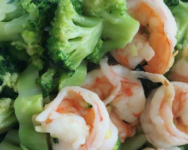 减肥刷脂的美味家常菜—西兰花炒鲜虾的做法