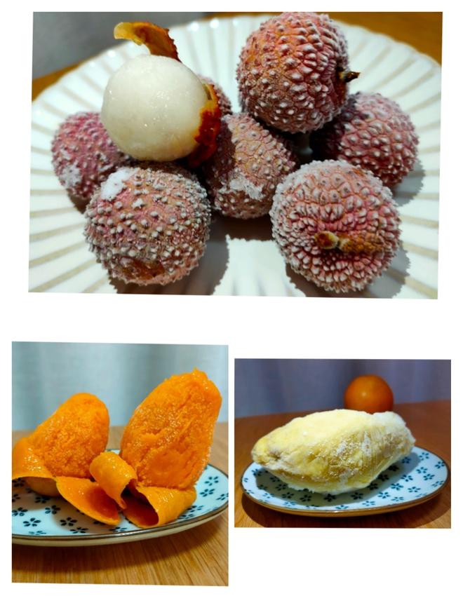 芒果、榴莲、荔枝冻水果冰淇淋🍨的做法