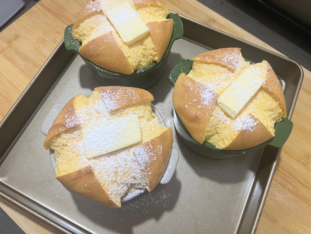 2个鸡蛋✨做松软的黄油舒芙蕾🥞想翻车都难