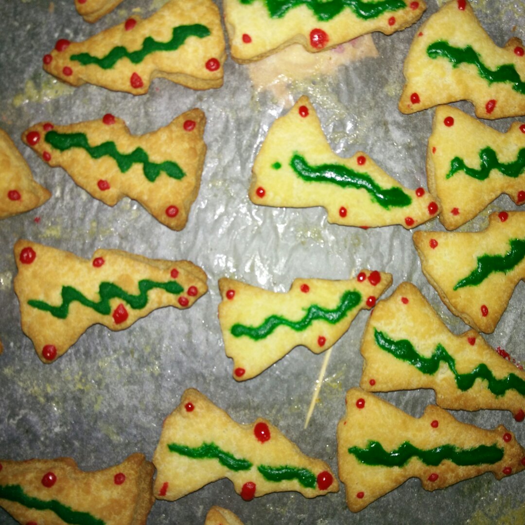 圣诞树饼干（抹茶炼乳脆饼）
