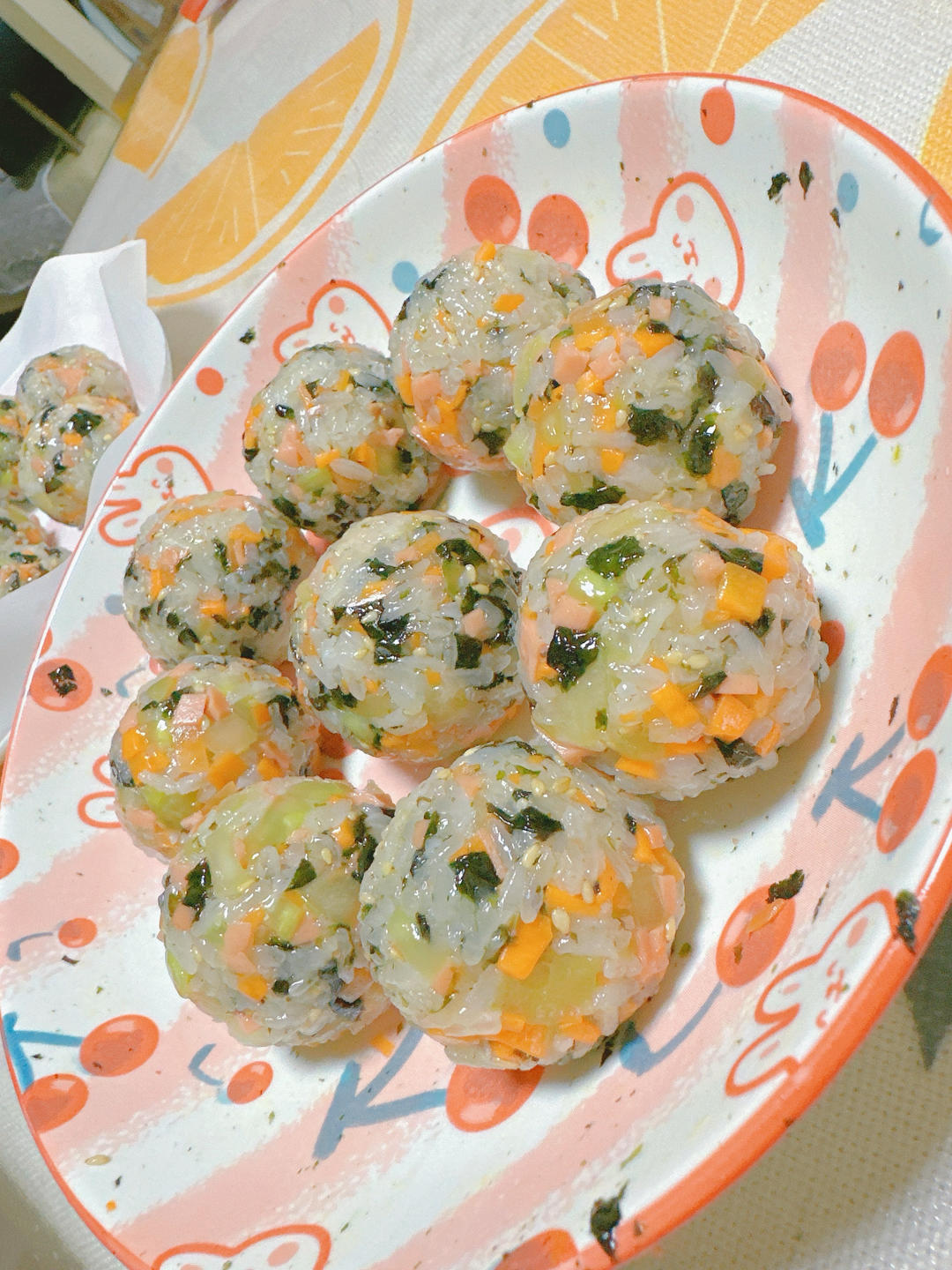 超简易三色紫菜饭团