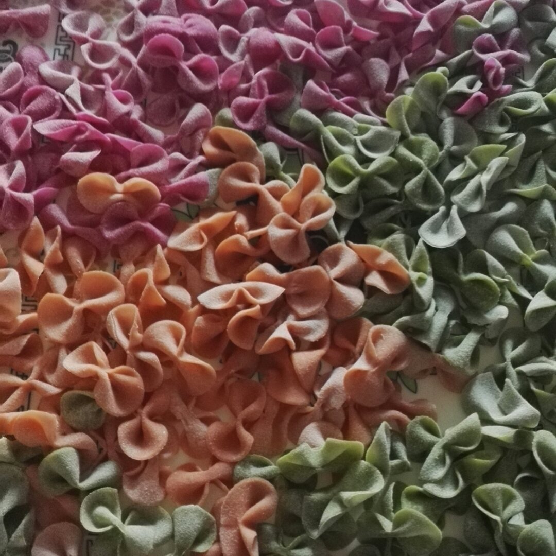 果蔬蝴蝶面 彩色有机蔬菜面  卡通面片  营养手工面条