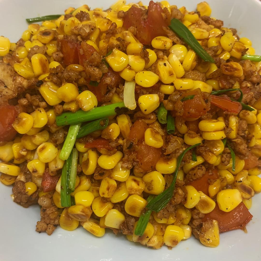 玉米炒肉末【超级下饭的快手家常菜】