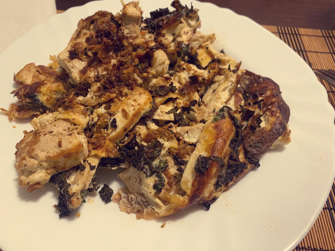 不一样的鸡蛋煎豆腐（好看又好吃）