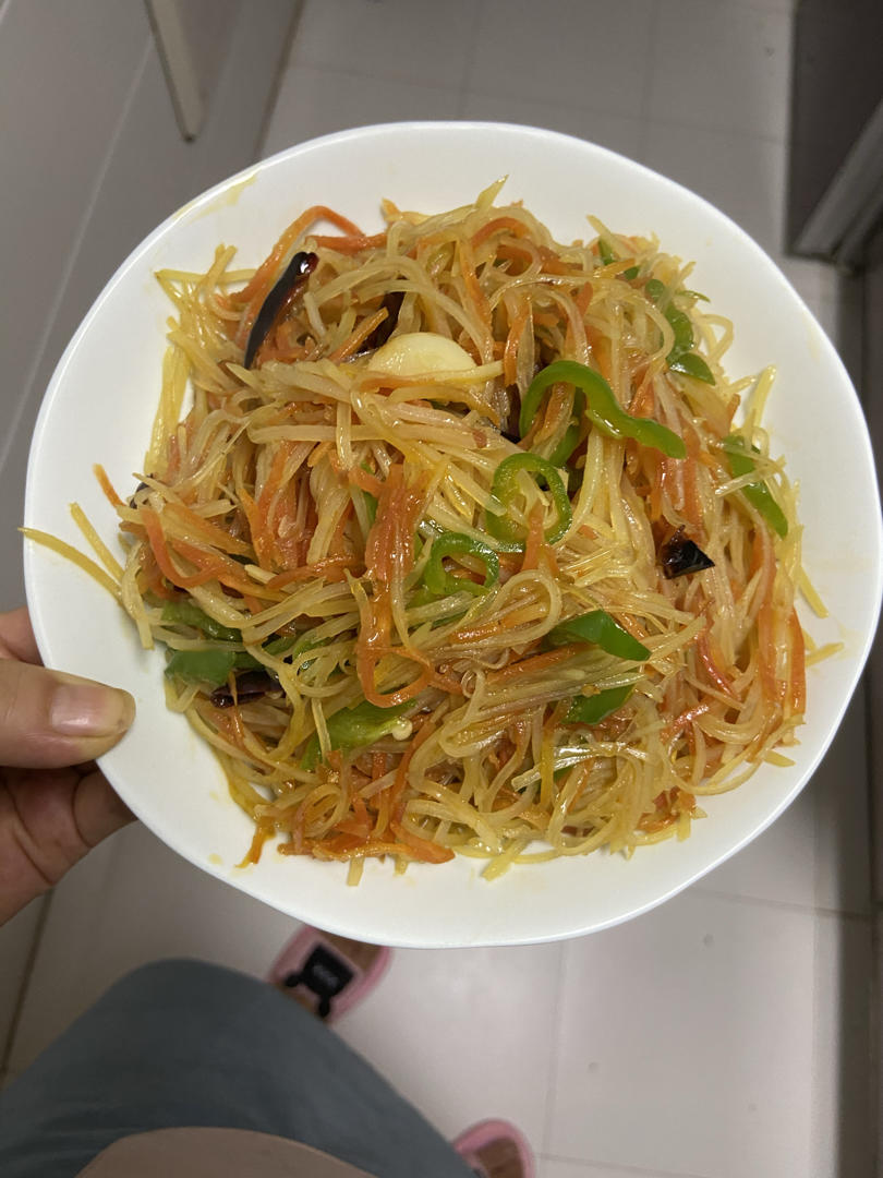 好吃到转圈圈！醋溜土豆丝，酸辣好吃巨下饭