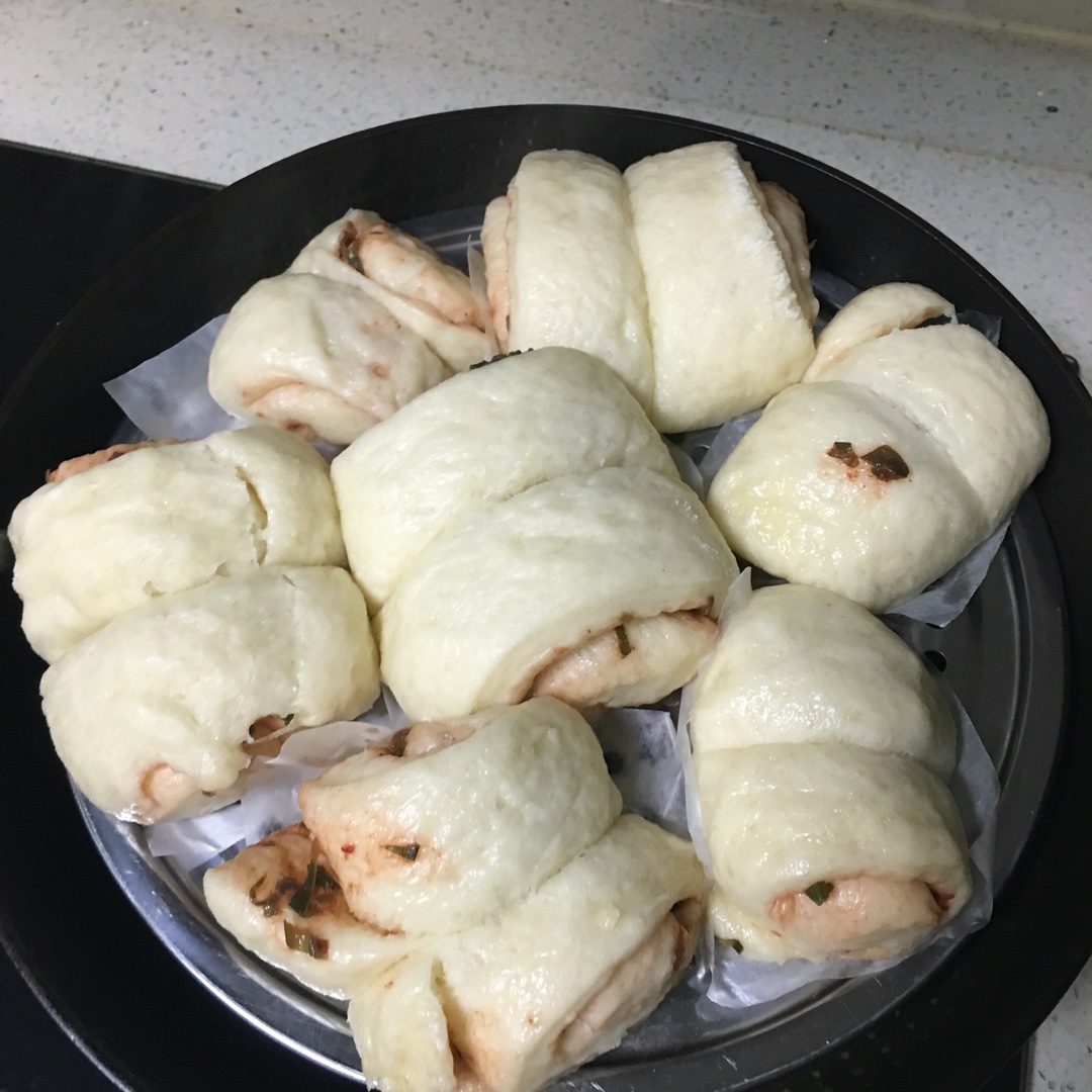 葱香火腿花卷