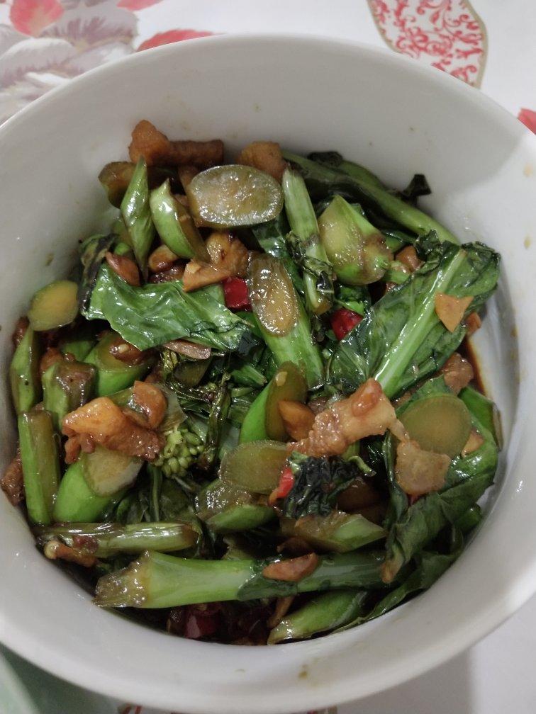 油渣炒芥蓝