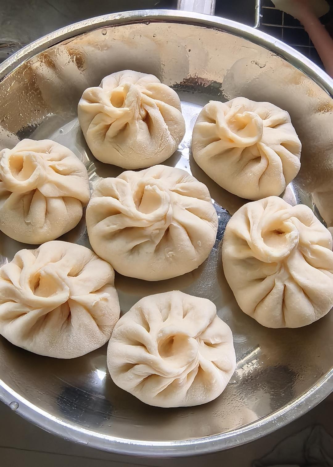 用面包机和面做包子