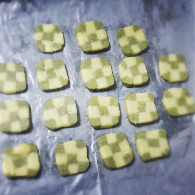 香草抹茶饼干（棋盘饼干