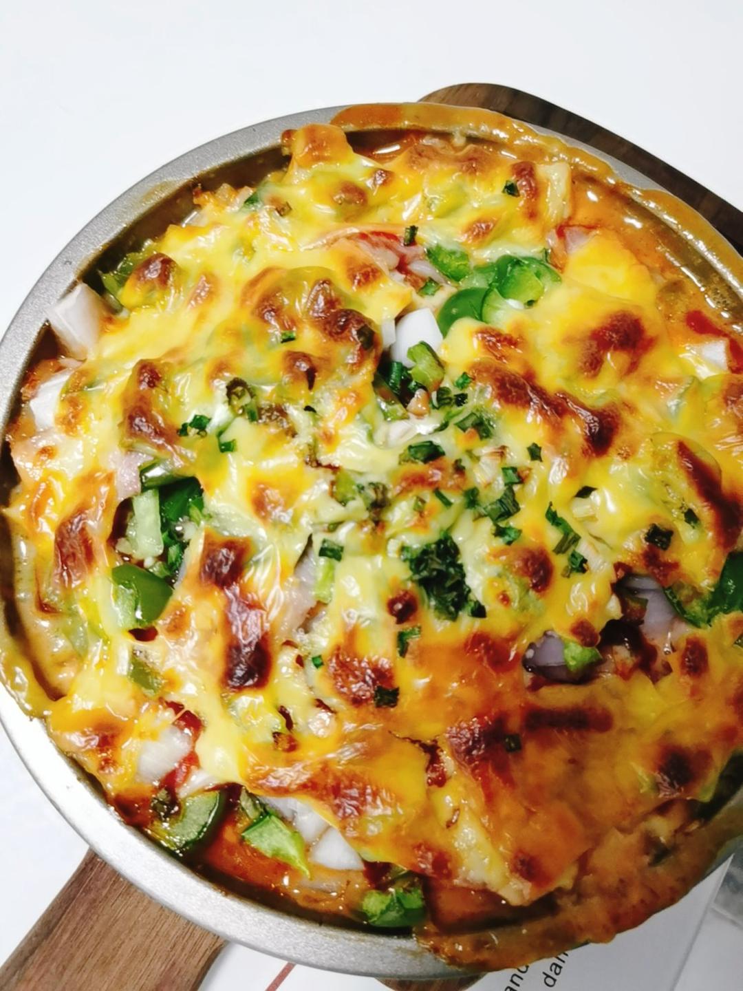 明镜台1做的馒头披萨