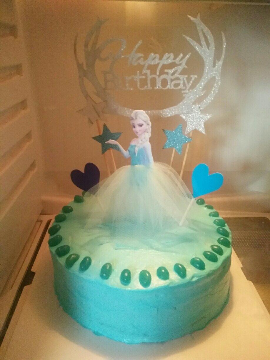 冰雪奇缘主题双层蛋糕--Frozen艾莎