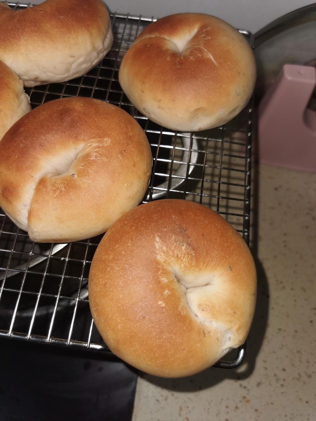 奶盐芝麻贝果🥯超香der～超快手～发酵时间短～超好吃😋