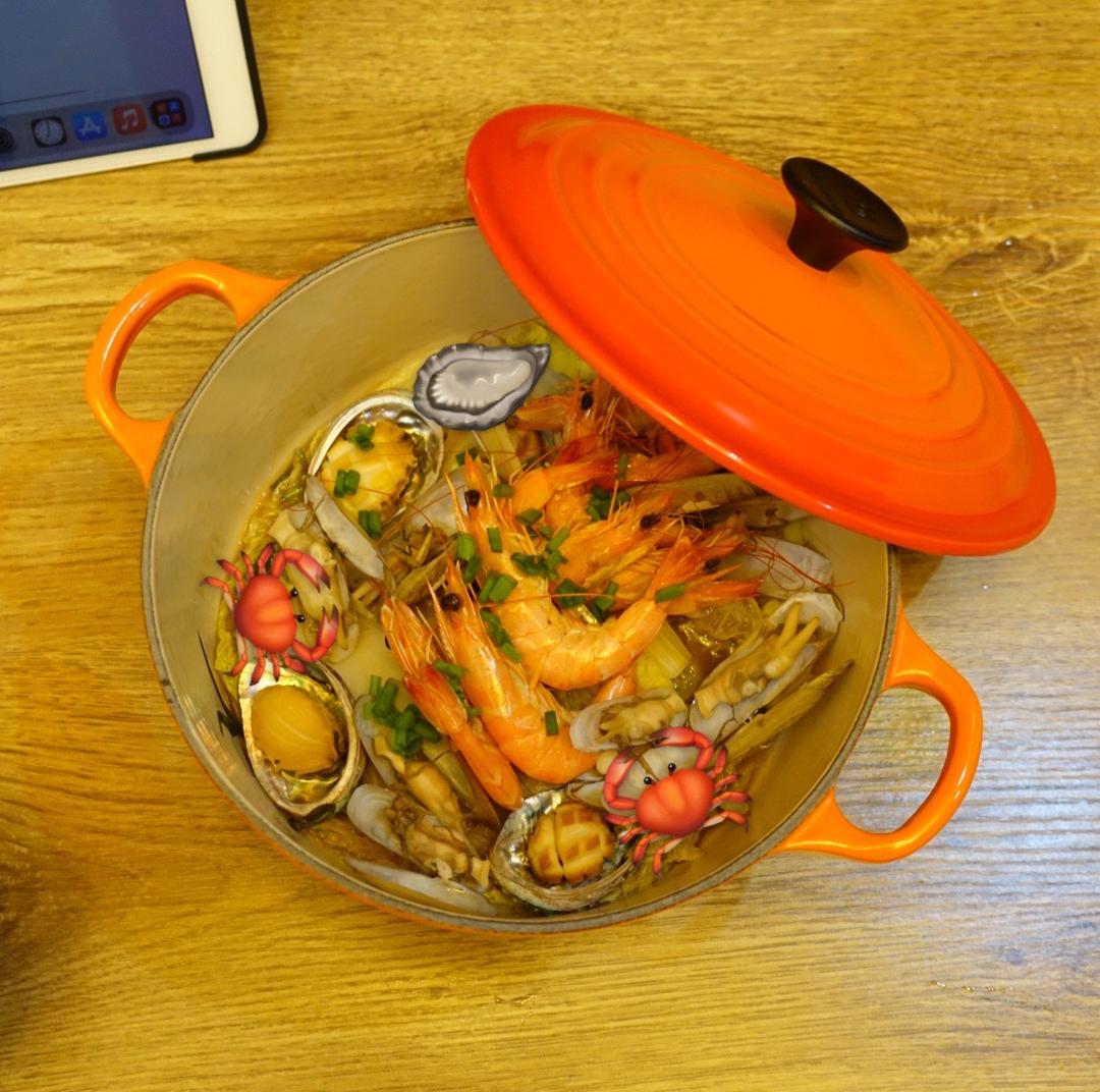 铸铁锅料理/无水🦐海鲜锅的做法