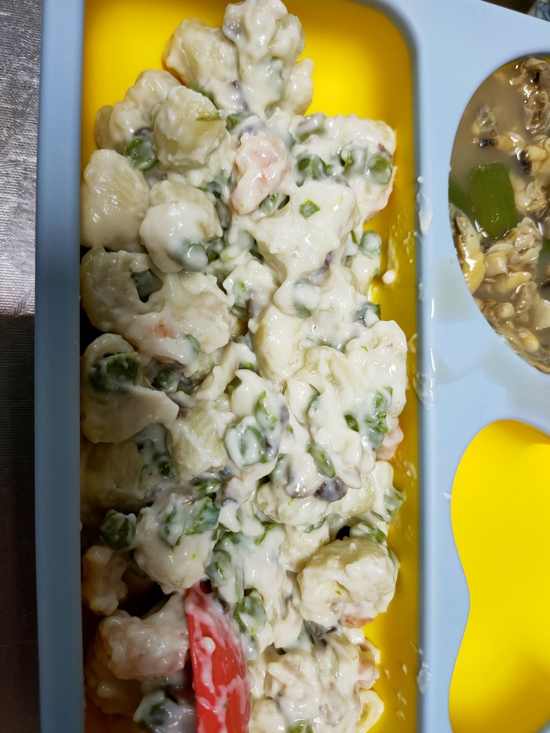 奶油蘑菇大虾意面【宝宝辅食】