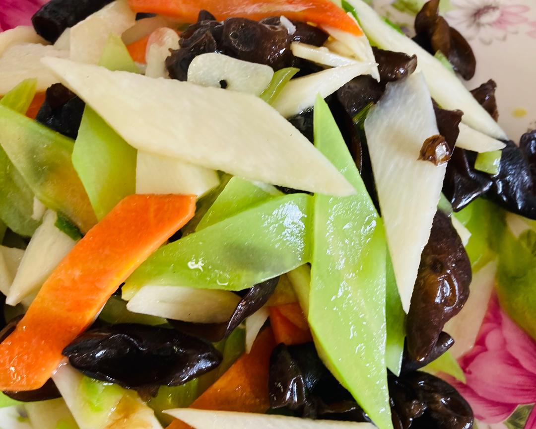 山藥青筍炒木耳的做法 步驟7