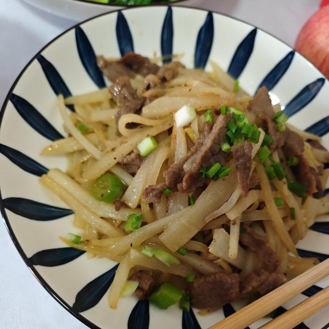 白萝卜丝炒牛肉