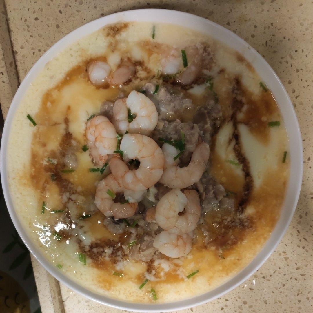 虾仁豆腐蒸水蛋